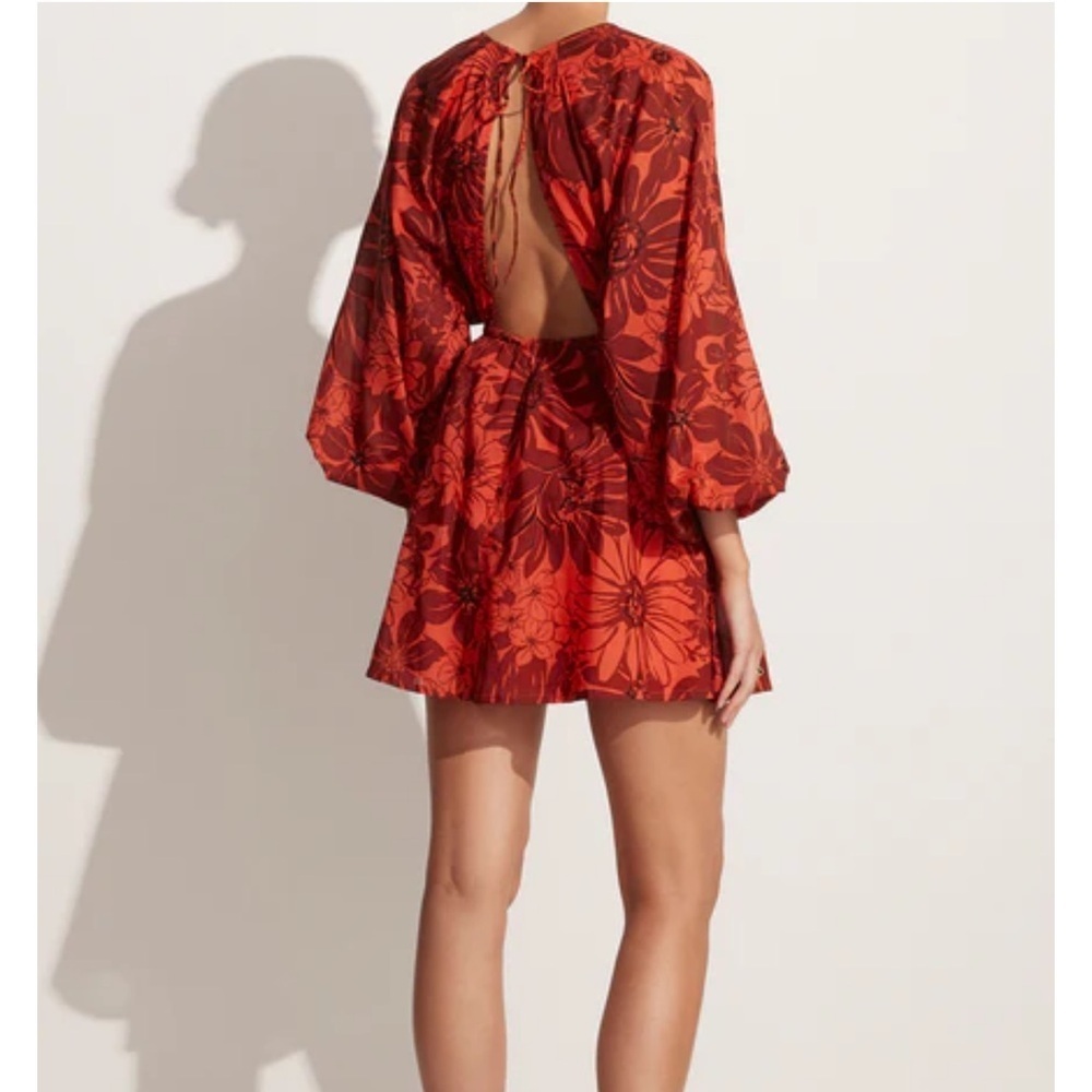 Faithful the brand Syrma Mini Dress floral red backless boho - Picture 6 of 6